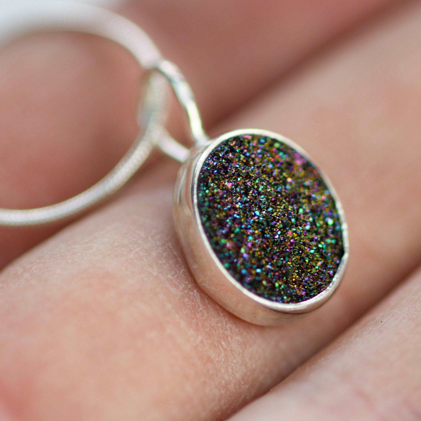 Rainbow druzy pendant | Louella Jewellery