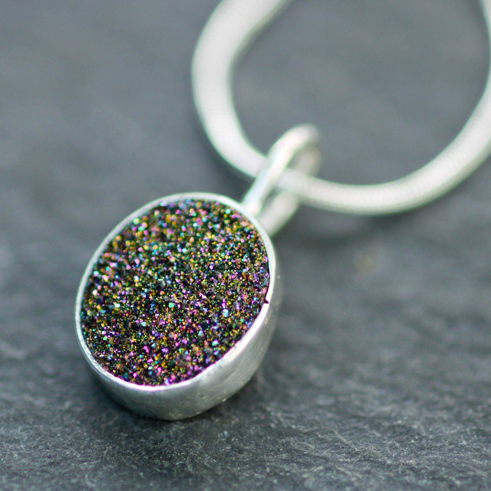 Rainbow druzy pendant | Louella Jewellery
