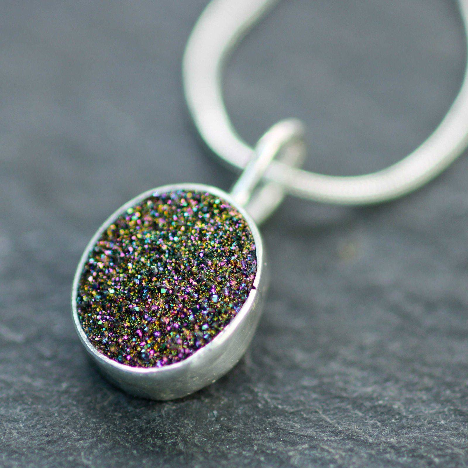 Rainbow druzy pendant | Louella Jewellery