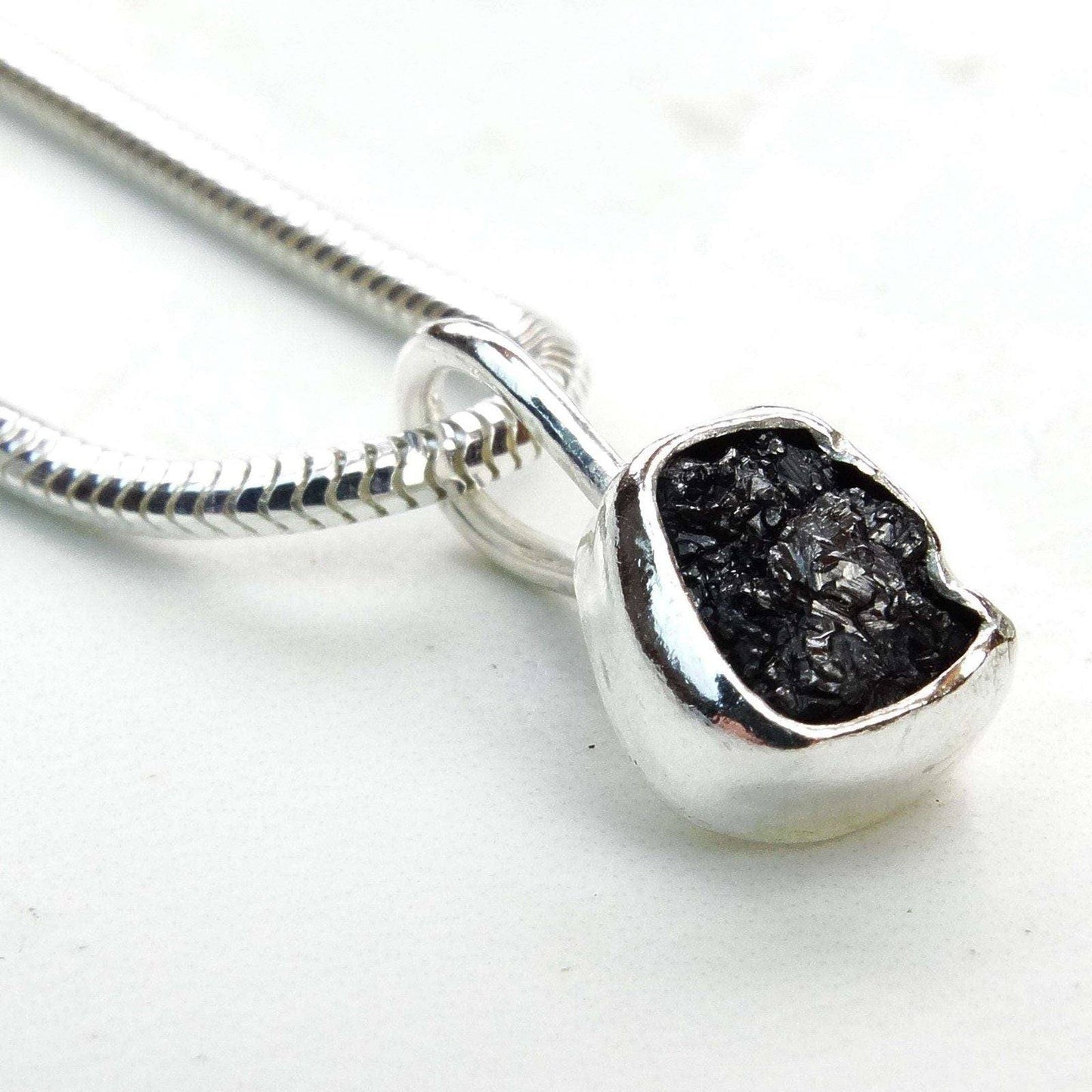 Raw black diamond pendant | Necklace | Louella Jewellery