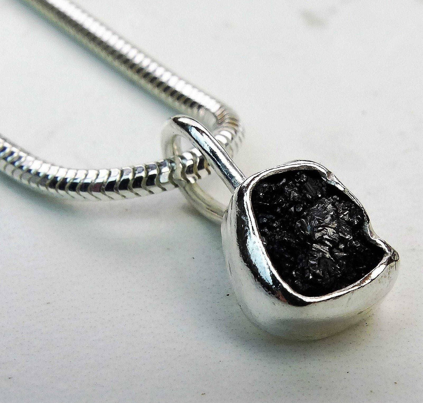 Raw black diamond pendant | Necklace | Louella Jewellery