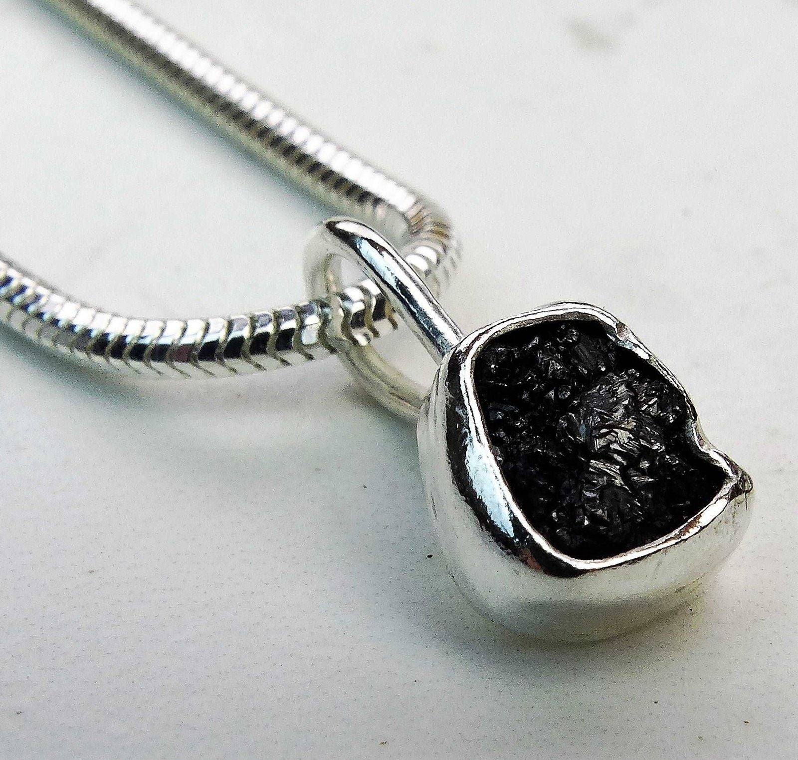 Raw black diamond pendant | Necklace | Louella Jewellery