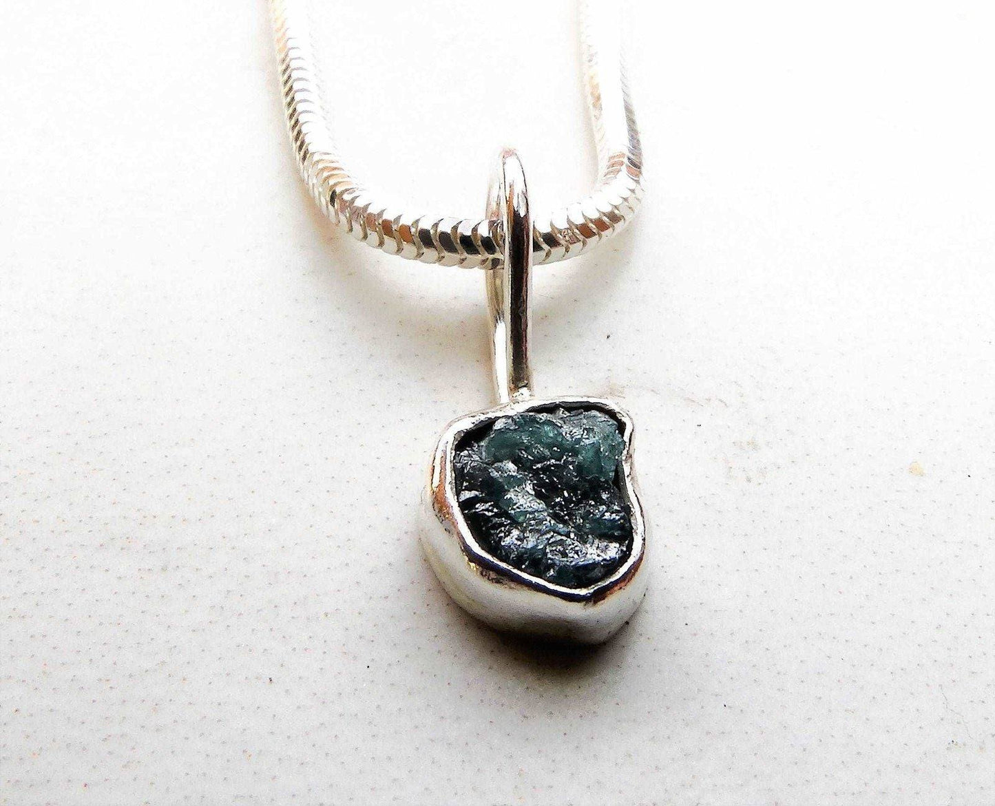 Raw blue diamond pendant | Louella Jewellery