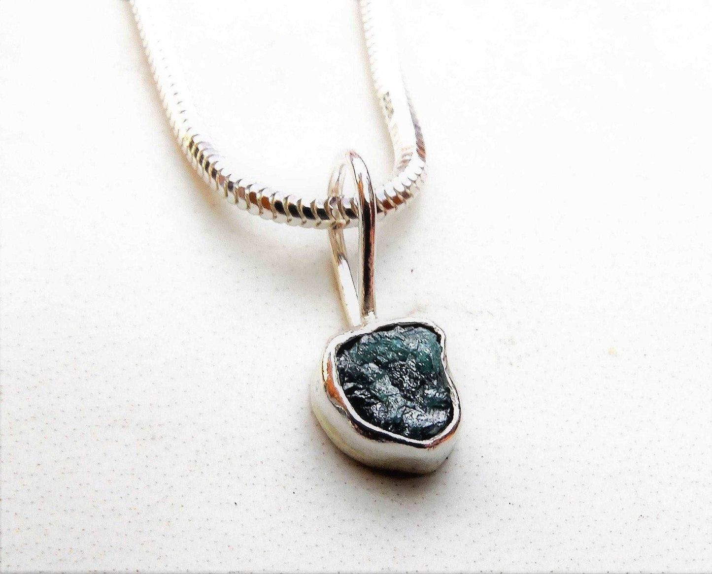 Raw blue diamond pendant | Louella Jewellery