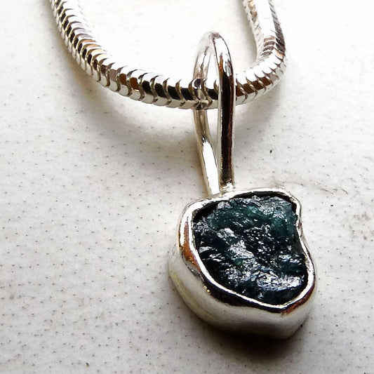 Raw blue diamond pendant | Louella Jewellery