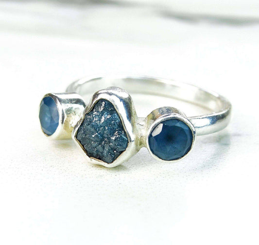 Diamond and gemstone engagement ring | Ring | Louella Jewellery