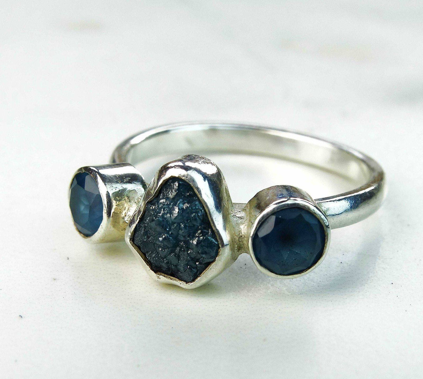 Diamond and gemstone engagement ring | Ring | Louella Jewellery