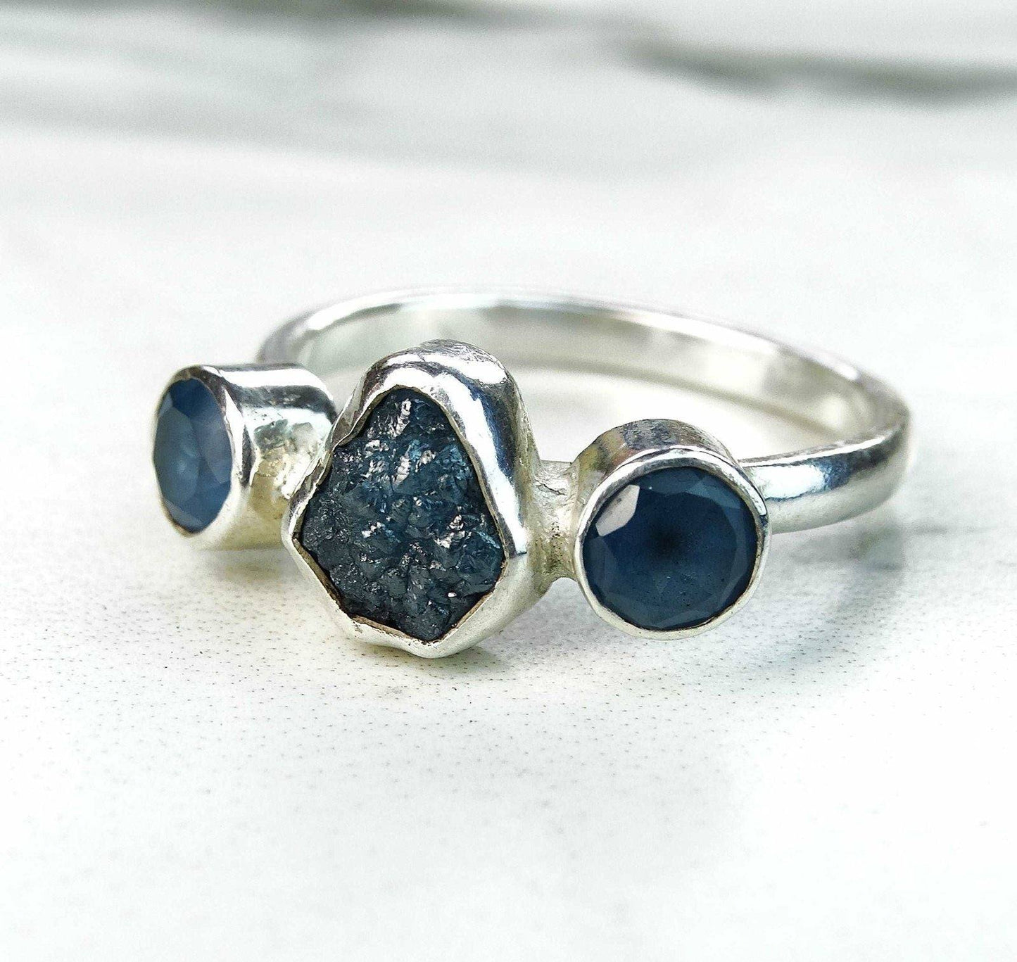 Diamond and gemstone engagement ring | Ring | Louella Jewellery