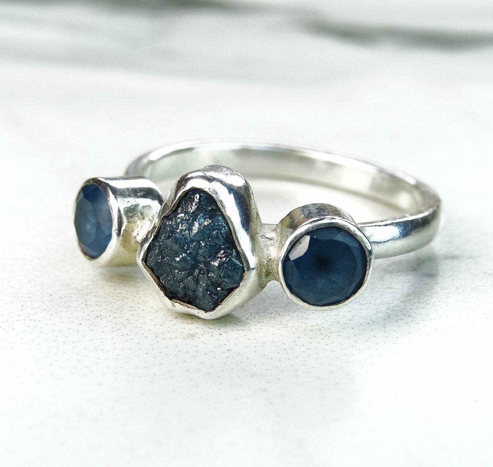 Diamond and gemstone engagement ring | Ring | Louella Jewellery