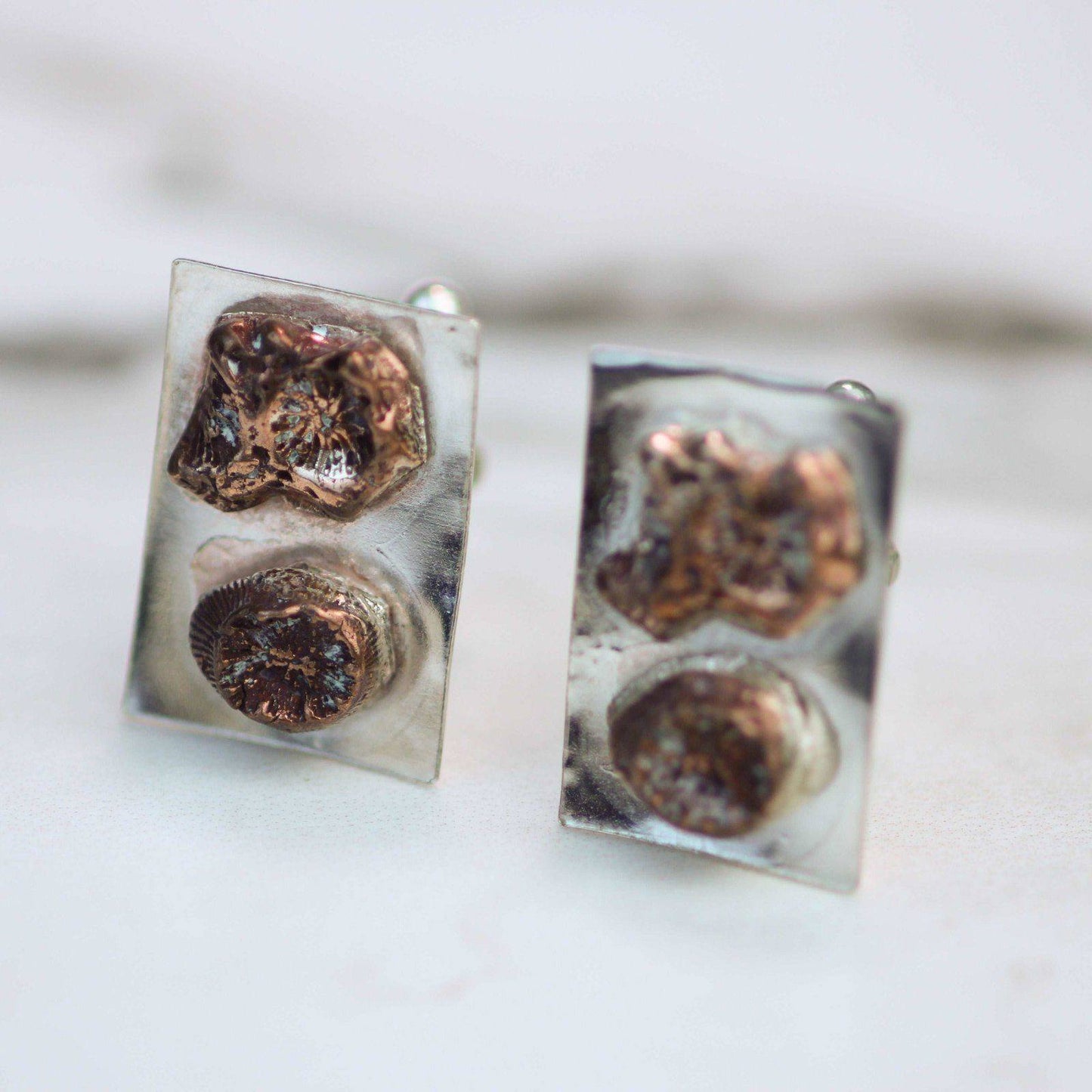 Silver shell cuff-links | Louella Jewellery