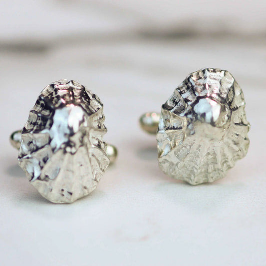 Silver limpet shell cuff links | cuff links | Louella Jewellery