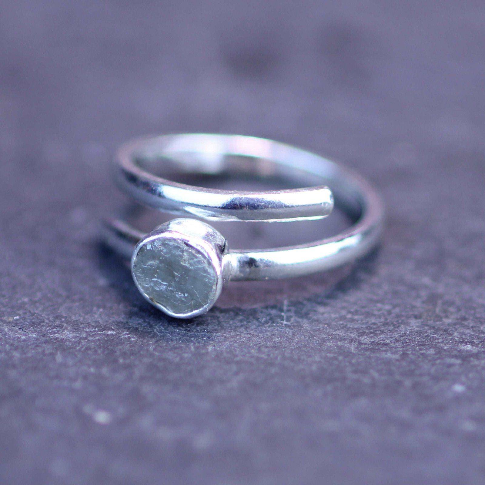Silver raw diamond ring | Ring | Louella Jewellery