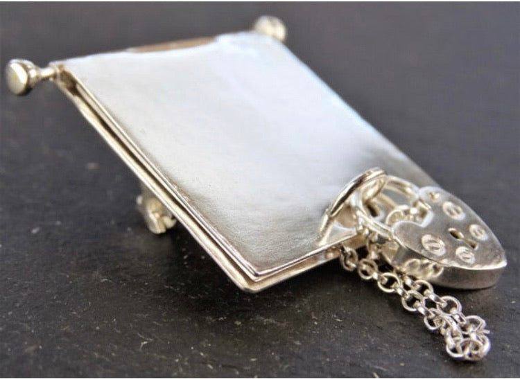 Sixpence bride locket brooch | Louella Jewellery