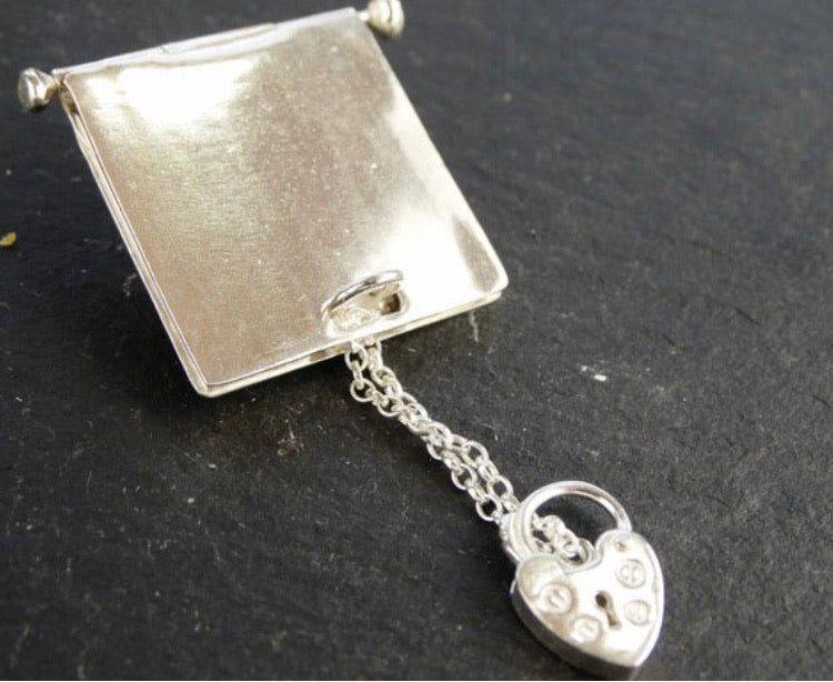 Sixpence bride locket brooch | Louella Jewellery