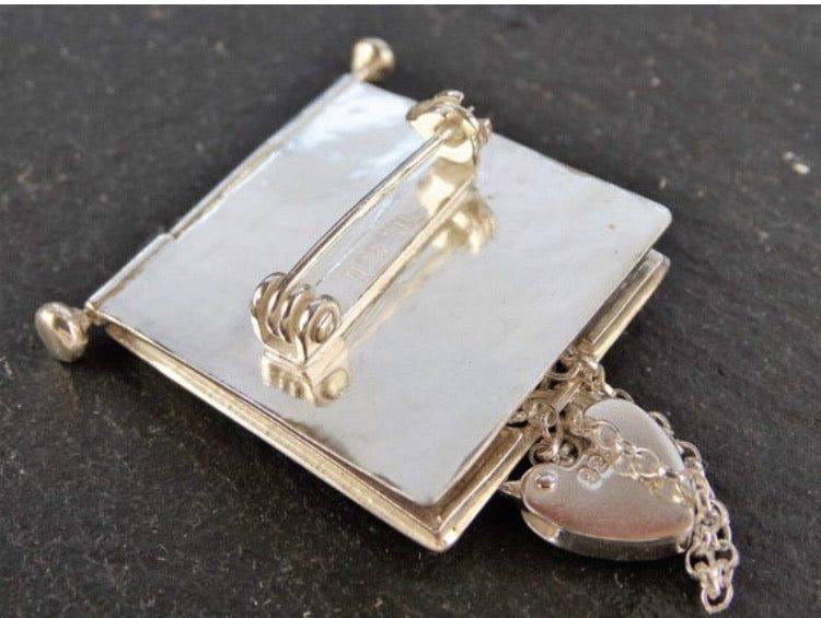 Sixpence bride locket brooch | Louella Jewellery