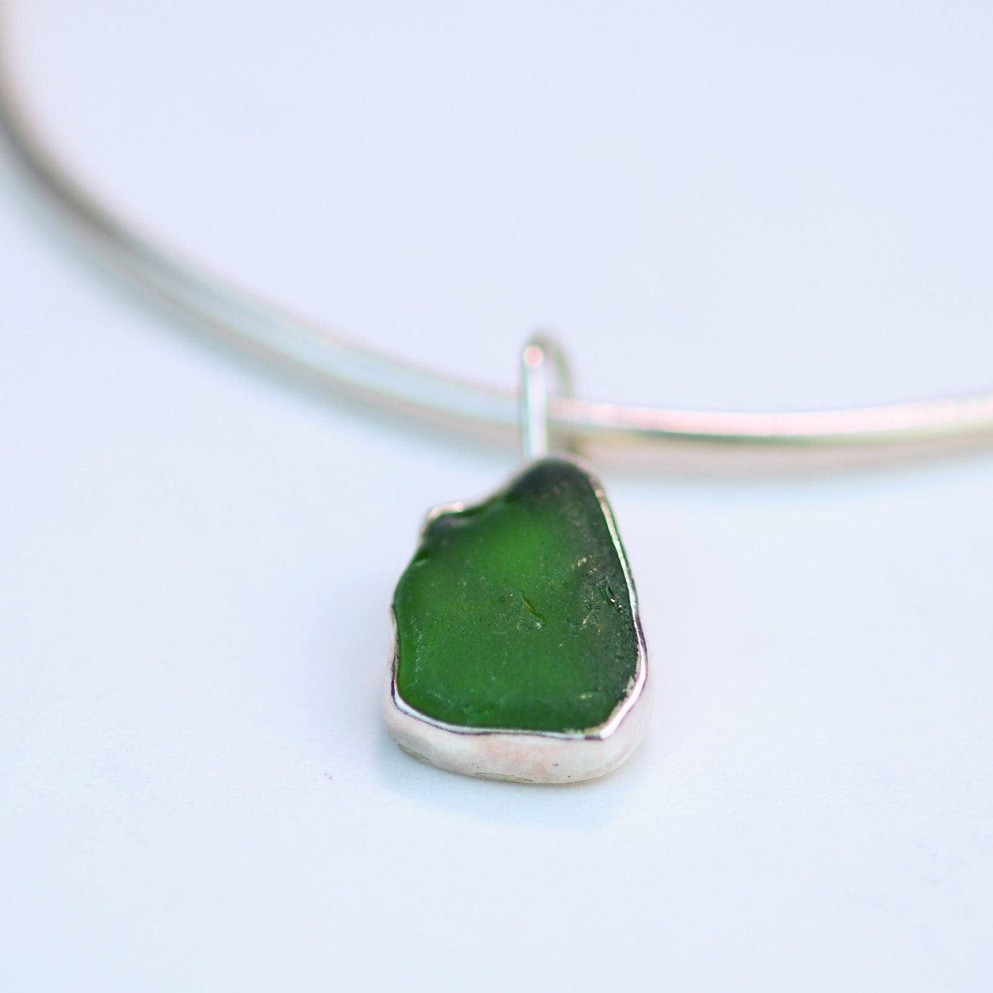 Green sea glass bangle | bangle | Louella Jewellery