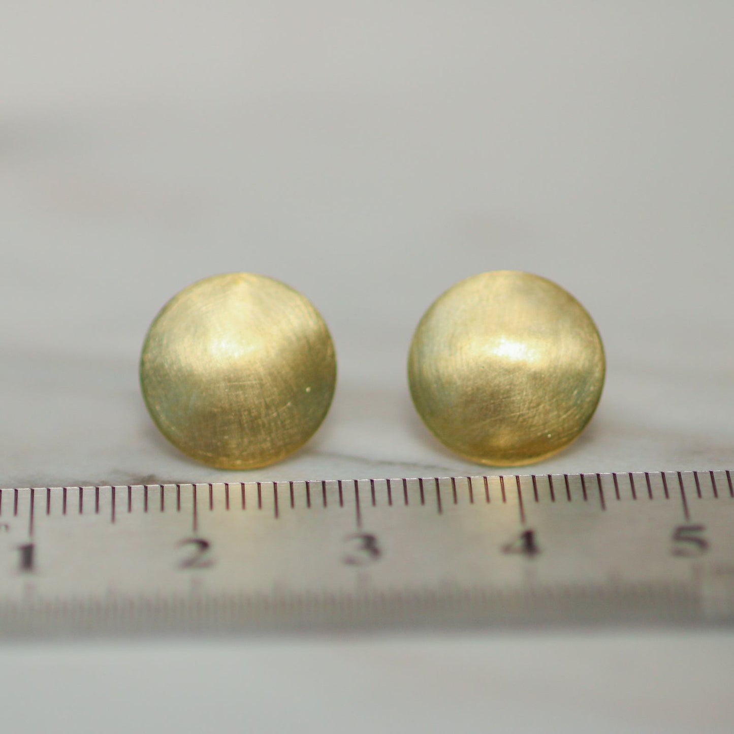 Brushed brass stud earrings louella-jewellery