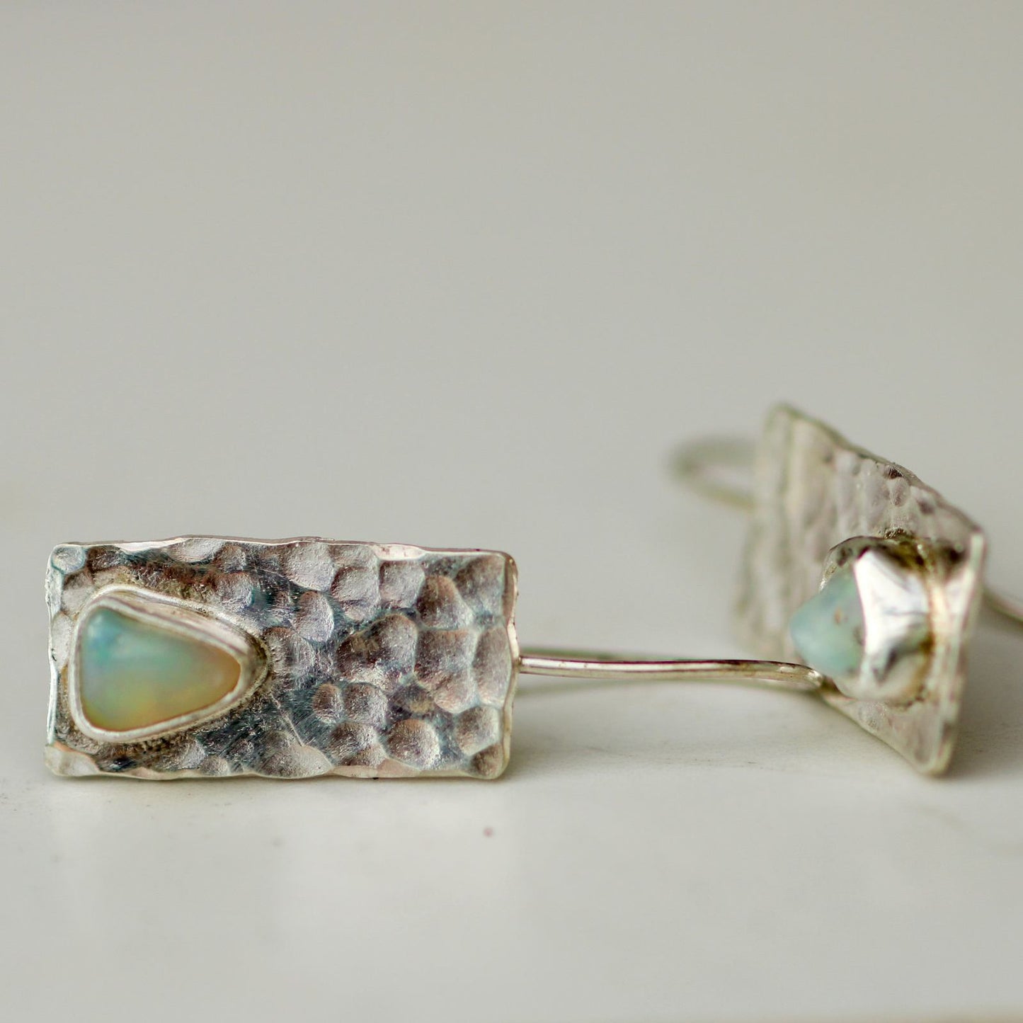 Rough opal earrings louella-jewellery