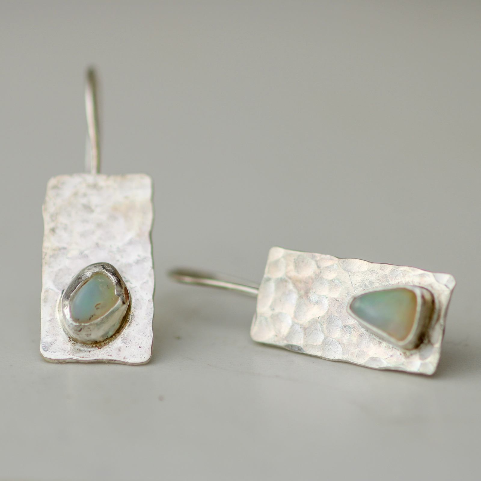 Rough opal earrings louella-jewellery